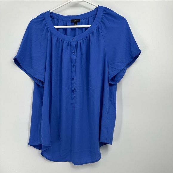 NWOT Talbots Plus Petite Sz XP Blue Blouse Top - Picture 1 of 4